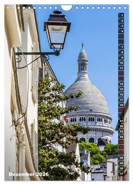 Produktbild: PARIS Stadtspaziergang (Wandkalender 2026 DIN A4 hoch), CALVENDO Monatskalender