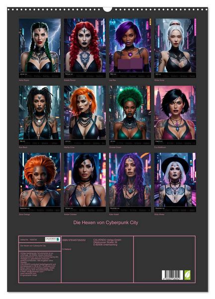 Produktbild: Die Hexen von Cyberpunk City (Wandkalender 2026 DIN A2 hoch), CALVENDO Monatskalender