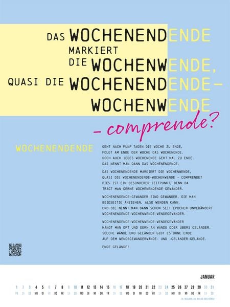 Produktbild: Zungenbrecher-Wandkalender 2027 - Abera kadabera! Willkommen in Barbaras Rhabarberbar!