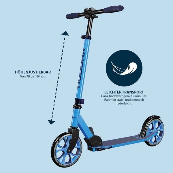 Produktbild: HUDORA 14450 - Scooter Up 200, cyan, Alu-Cityroller