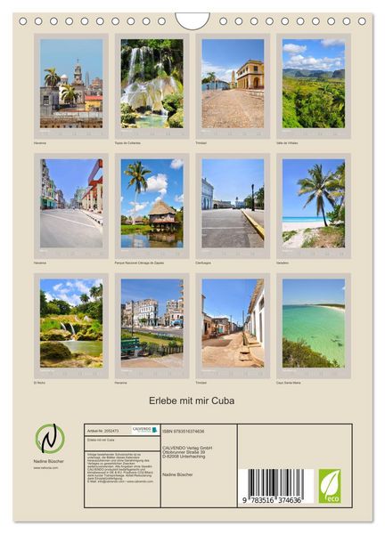 Produktbild: Erlebe mit mir Cuba (Wandkalender 2026 DIN A4 hoch), CALVENDO Monatskalender