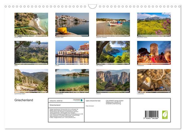 Produktbild: Griechenland (Wandkalender 2026 DIN A3 quer), CALVENDO Monatskalender