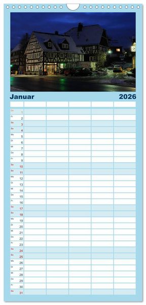 Produktbild: Familienplaner 2026 - Blaue Stunde im Siegerland mit 5 Spalten (Wandkalender, 21 x 45 cm) CALVENDO