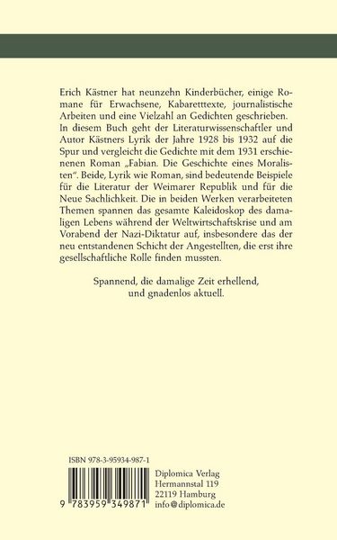 Produktbild: Erich K&auml;stners gro&szlig;e 20er Jahre. Gebrauchslyrik und Gebrauchsroman