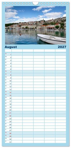 Produktbild: Familienplaner 2027 - Dalmatien - Stille Orte mit 5 Spalten (Wandkalender, 21 x 45 cm) CALVENDO