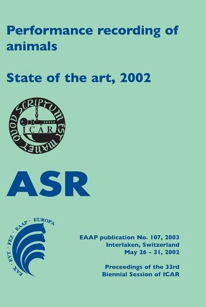 Produktbild: Performance Recording of Animals - State of the Art, 2002