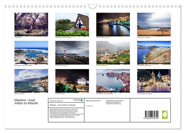 Produktbild: Madeira - Insel mitten im Atlantik (Wandkalender 2026 DIN A3 quer), CALVENDO Monatskalender