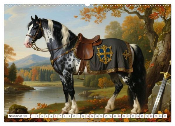 Produktbild: Pferdegem&auml;lde, inspiriert von den Alten Meistern (Wandkalender 2027 DIN A2 quer), CALVENDO Monatskalender