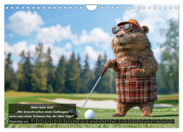 Produktbild: Der tierisch lustige Golfkalender (Wandkalender 2026 DIN A4 quer), CALVENDO Monatskalender
