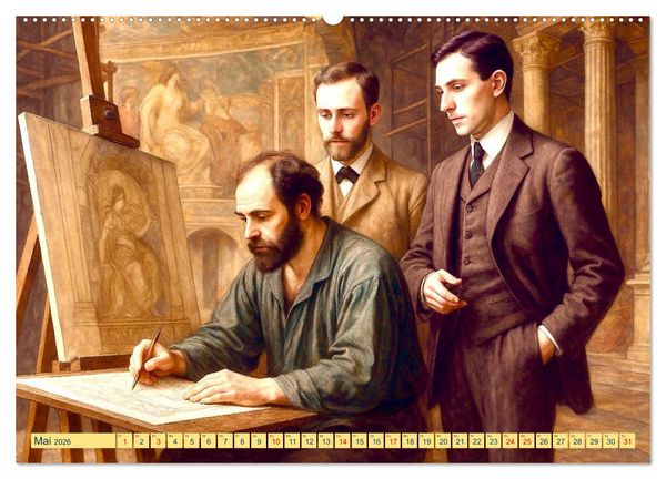 Produktbild: Gustav Klimt. Sein Leben, seine Kunstwerke (Wandkalender 2026 DIN A2 quer), CALVENDO Monatskalender