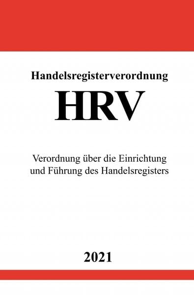 Produktbild: Handelsregisterverordnung (HRV)