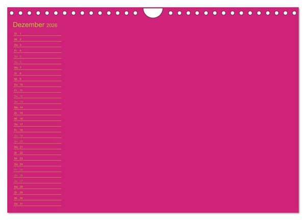 Produktbild: Bastel-Geburtstagskalender pink / Geburtstagskalender (Wandkalender 2026 DIN A4 quer), CALVENDO Monatskalender