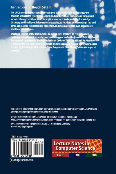 Produktbild: Transactions on Rough Sets III