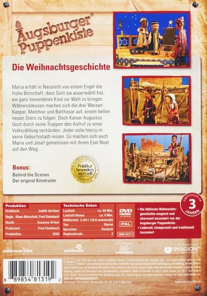 Produktbild: Die Weihnachtsgeschichte in einer Inszenierung der Augsburger Puppenkiste