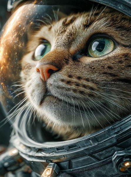 Produktbild: CALVENDO Puzzle Katze mit Raumanzug im Weltall als Astronaut | 2000 Teile Lege-Gr&ouml;&szlig;e 90x67cm Foto-Puzzle f&uuml;r gl&uuml;ckliche Stunden