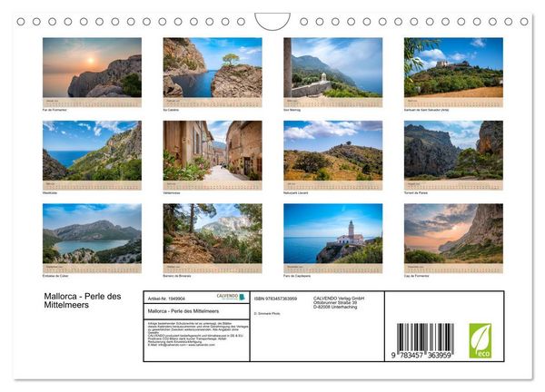 Produktbild: Mallorca - Perle des Mittelmeers (Wandkalender 2026 DIN A4 quer), CALVENDO Monatskalender