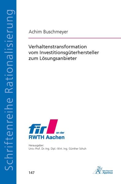 Produktbild: Verhaltenstransformation vom Investitionsg&uuml;terhersteller zum L&ouml;sungsanbieter