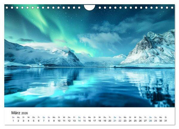 Produktbild: Aurora Borealis - Der Zauber der Nordlichter (Wandkalender 2026 DIN A4 quer), CALVENDO Monatskalender