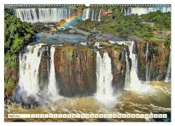 Produktbild: Iguazu Wasserf&auml;lle - S&uuml;damerika (hochwertiger Premium Wandkalender 2026 DIN A2 quer), Kunstdruck in Hochglanz