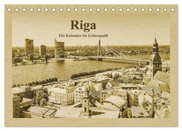 Produktbild: Riga &ndash; Ein Kalender im Zeitungsstil (Tischkalender 2026 DIN A5 quer), CALVENDO Monatskalender
