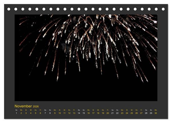 Produktbild: Feuerwerk - Explosives am Himmel (Tischkalender 2026 DIN A5 quer), CALVENDO Monatskalender
