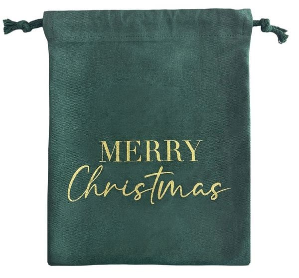 Produktbild: Geschenkbeutel "Merry Christmas" - dark green