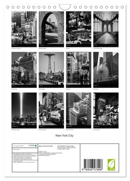 Produktbild: New York City (Wall Calendar 2026 DIN A4 portrait), CALVENDO 12 Month Wall Calendar
