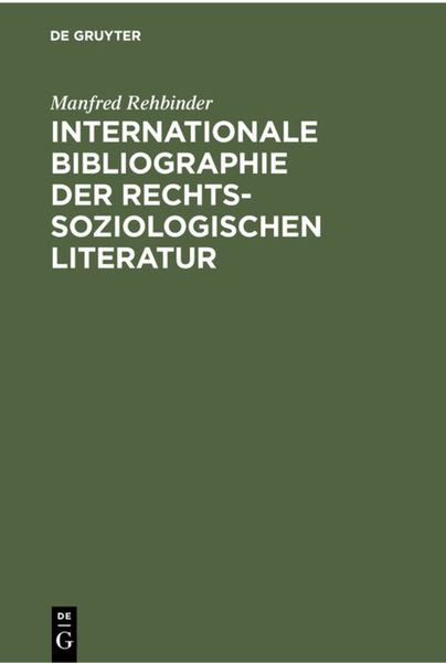 Produktbild: Internationale Bibliographie der rechtssoziologischen Literatur