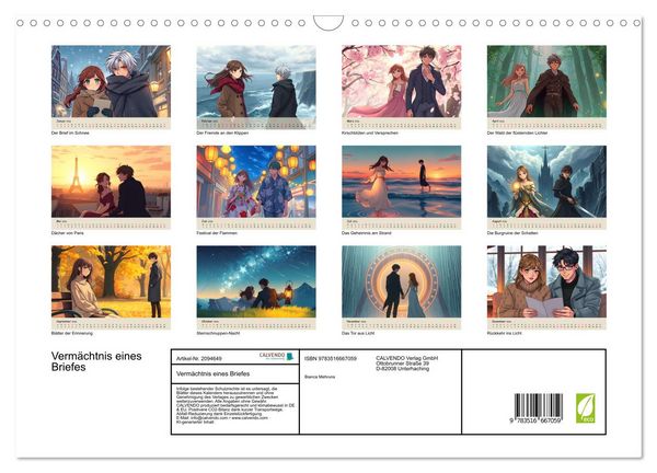 Produktbild: Verm&auml;chtnis eines Briefes (Wandkalender 2026 DIN A3 quer), CALVENDO Monatskalender