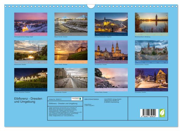 Produktbild: Elbflorenz - Dresden und Umgebung (Wandkalender 2026 DIN A3 quer), CALVENDO Monatskalender
