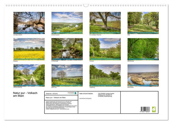 Produktbild: Natur pur - Volkach am Main (Wandkalender 2026 DIN A2 quer), CALVENDO Monatskalender
