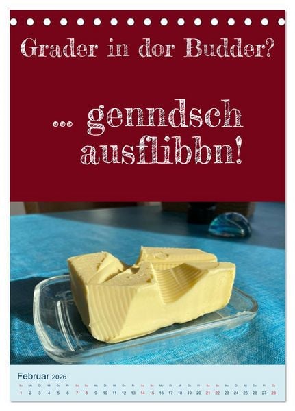 Produktbild: Ni schw&auml;bborn! Mundart und Dialekt Kalender Sachsen (Tischkalender 2026 DIN A5 hoch), CALVENDO Monatskalender