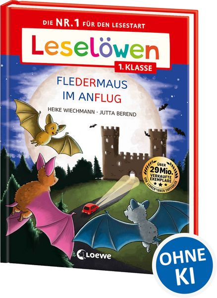 Leselöwen 1. Klasse - Fledermaus im Anflug (Großbuchstabenausgabe), Gebundene Ausgabe von Heike Wiechmann, Loewe, 9783743219007