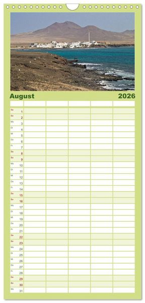Produktbild: Familienplaner 2026 - Fuerteventura, Insel der Stille mit 5 Spalten (Wandkalender, 21 x 45 cm) CALVENDO
