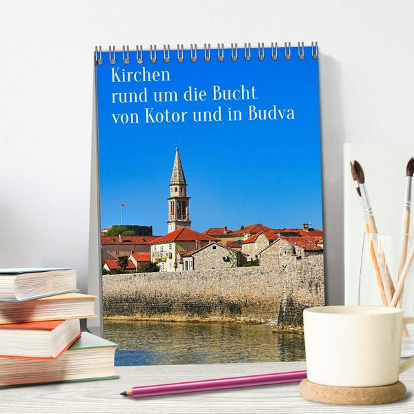 Produktbild: Kirchen rund um die Bucht von Kotor und in Budva (Tischkalender 2027 DIN A5 hoch), CALVENDO Monatskalender