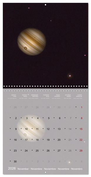 Produktbild: Galaxie cosmique (Calendrier mural carr&eacute; 2026 30x30 cm) Calendrier double avec une page pour vos prises de notes