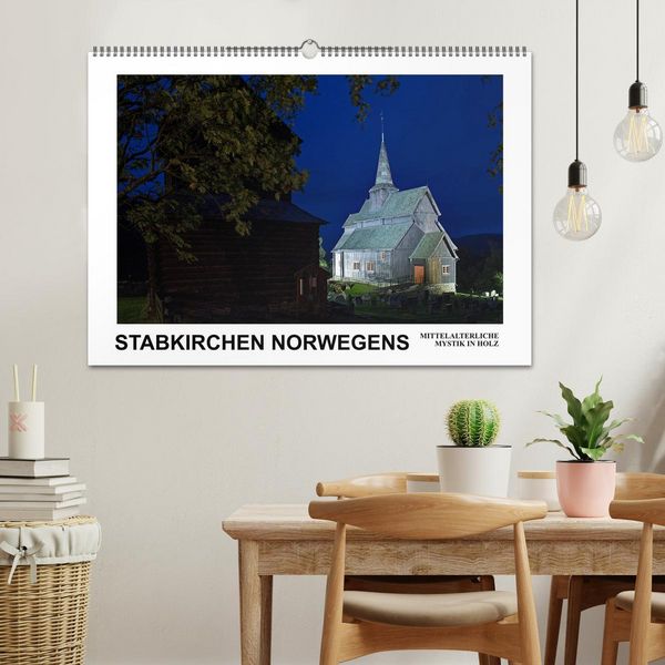 Produktbild: Stabkirchen Norwegens - Mittelalterliche Mystik in Holz (Wandkalender 2026 DIN A2 quer), CALVENDO Monatskalender