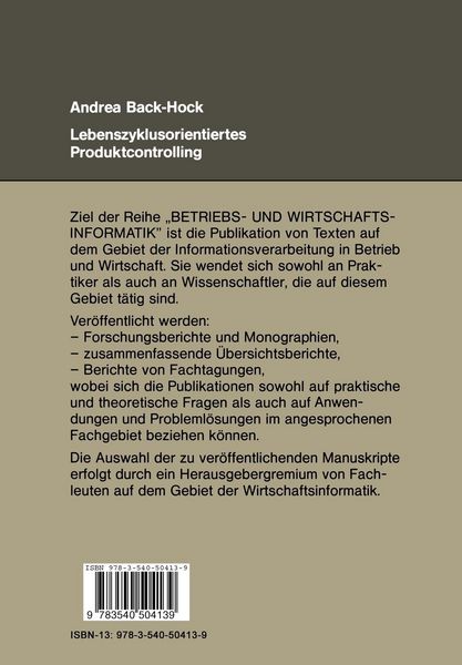 Produktbild: Lebenszyklusorientiertes Produktcontrolling
