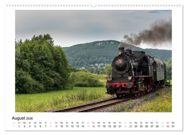 Produktbild: Mit der Eisenbahn in die Fr&auml;nkische Schweiz (hochwertiger Premium Wandkalender 2026 DIN A2 quer), Kunstdruck in Hochglanz