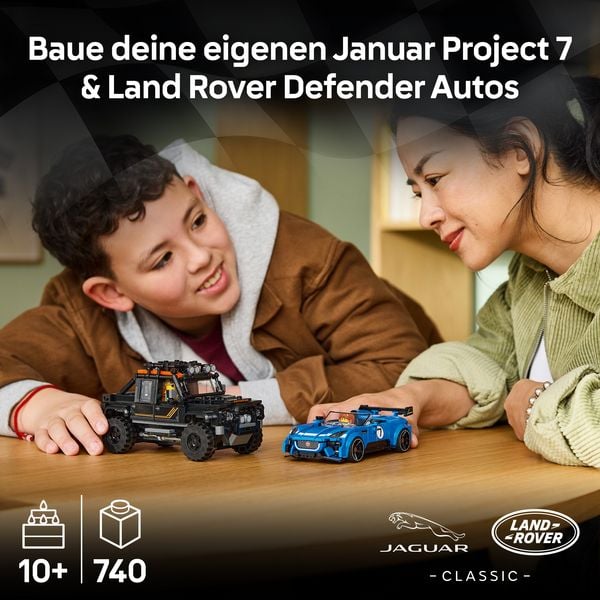 Produktbild: LEGO Speed Champions 77264 Jaguar Project 7 & Land Rover Defender, Spielzeugautos f&uuml;r Kinder