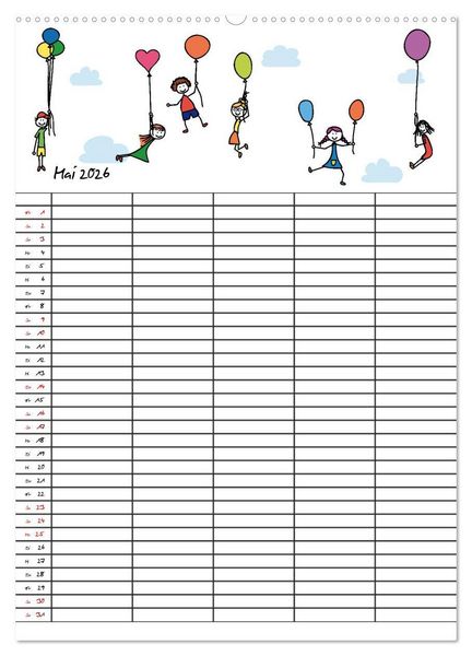 Produktbild: Fr&ouml;hlicher Familienplaner (hochwertiger Premium Wandkalender 2026 DIN A2 hoch), Kunstdruck in Hochglanz