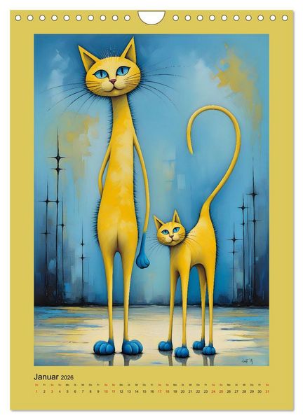 Produktbild: Buntes Katzenvolk (Wandkalender 2026 DIN A4 hoch), CALVENDO Monatskalender