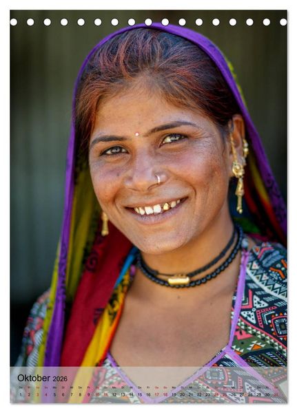 Produktbild: Menschen in Indien (Tischkalender 2026 DIN A5 hoch), CALVENDO Monatskalender