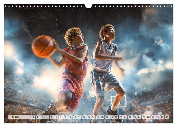 Produktbild: Basketball - Kids in Action (Wandkalender 2026 DIN A3 quer), CALVENDO Monatskalender