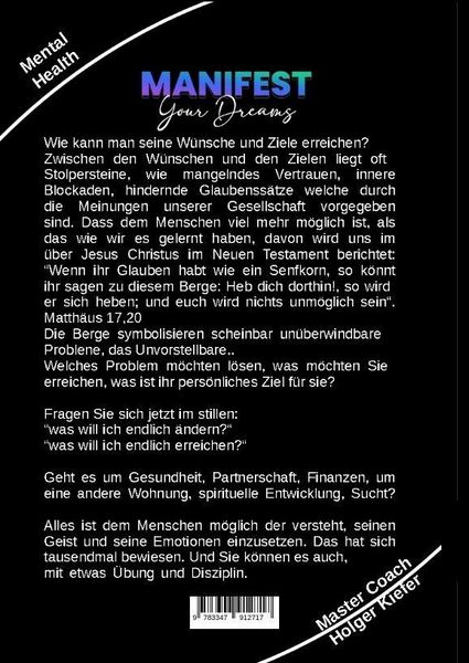 Produktbild: Manifestieren Sie Ihre Tr&auml;ume - das Mentaltraining um W&uuml;nsche wahr werden zu lassen
