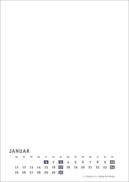 Produktbild: Premium-Bastelkalender wei&szlig; A4 2027