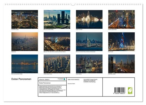 Produktbild: Dubai Panoramen (hochwertiger Premium Wandkalender 2026 DIN A2 quer), Kunstdruck in Hochglanz