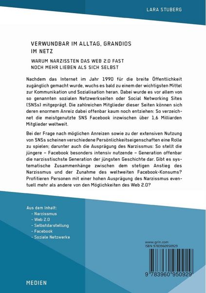 Produktbild: Verwundbar im Alltag, grandios im Netz. Warum Narzissten das Web 2.0 fast noch mehr lieben als sich selbst