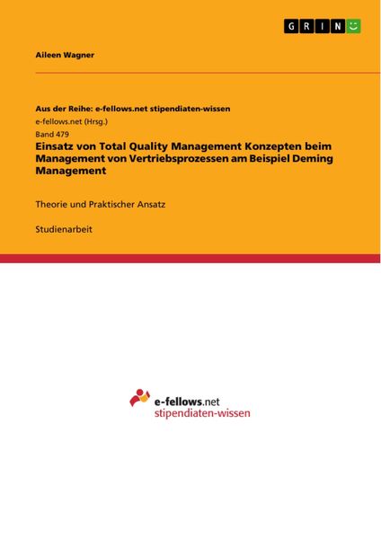 Produktbild: Einsatz von Total Quality Management Konzepten beim Management von Vertriebsprozessen am Beispiel Deming Management