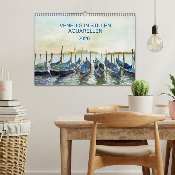 Produktbild: Venedig in stillen Aquarellen (Wandkalender 2026 DIN A3 quer), CALVENDO Monatskalender
